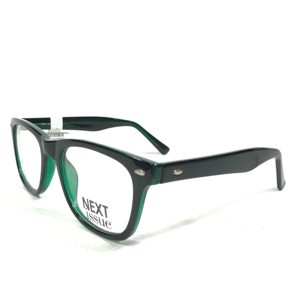 Next Issue NI 10 COL 90 Eyeglasses Frames Black Green Square Full Rim 51-20-145